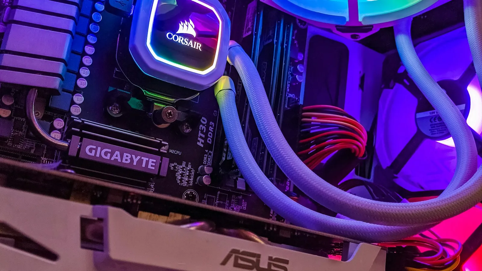 Close-up of an NVMe SSD module on a motherboard